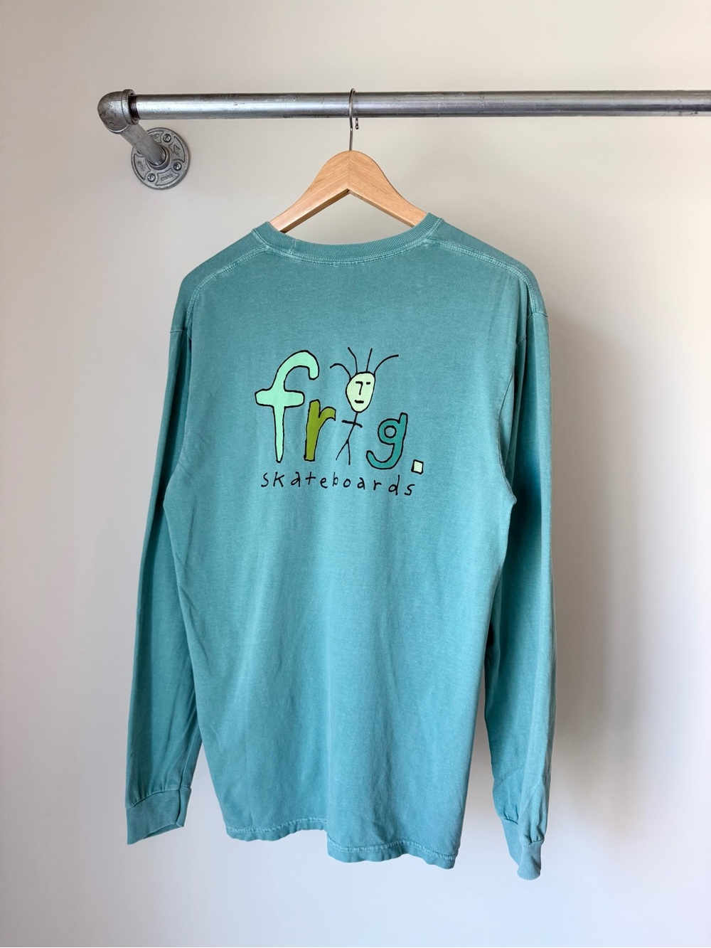 Frog Skateboards Faded Teal Graphic Long Sleeve Tee